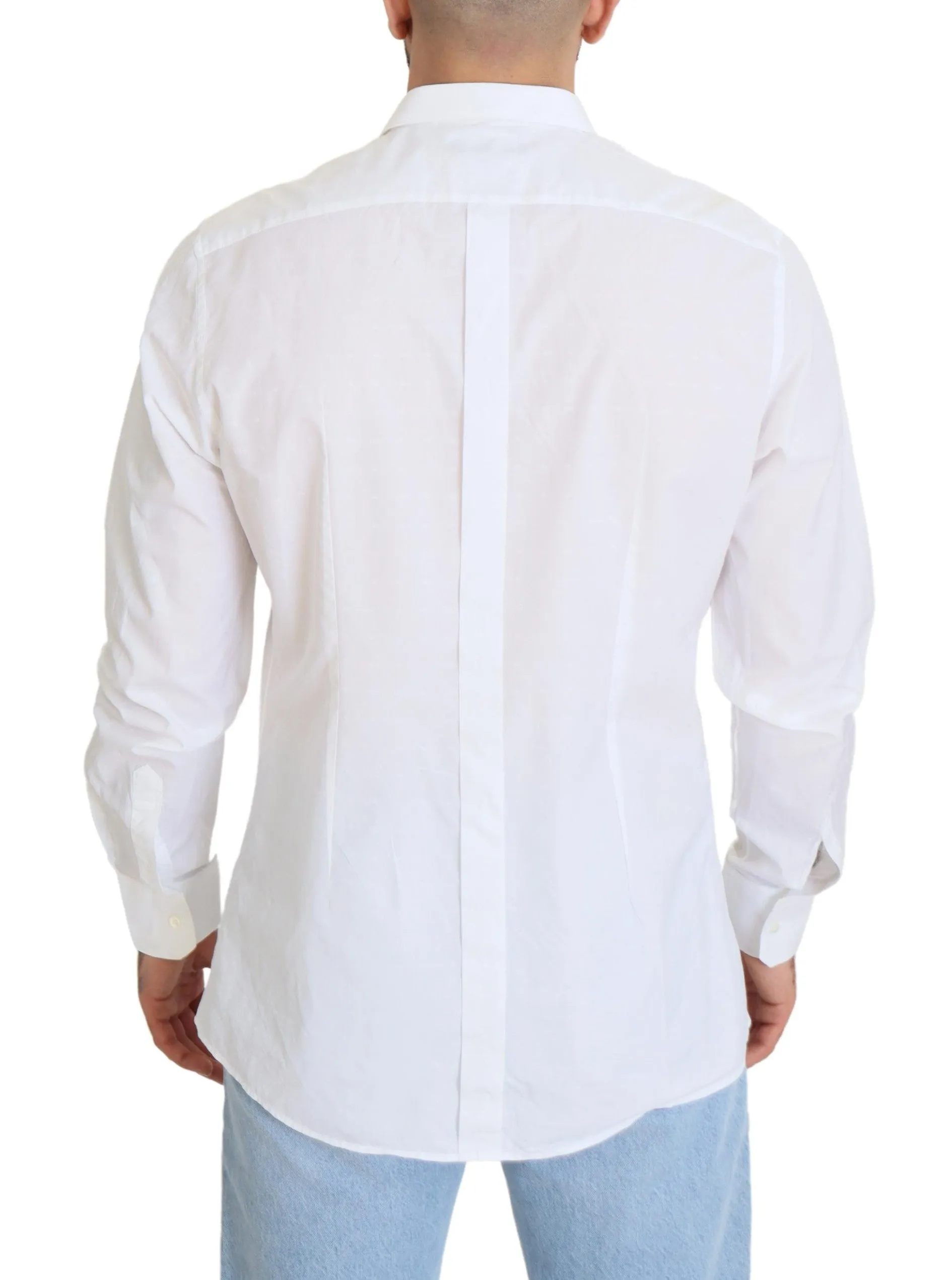 Elegance Reimagined White Cotton Dress Shirt sold by Louxly product image thumbnail 3