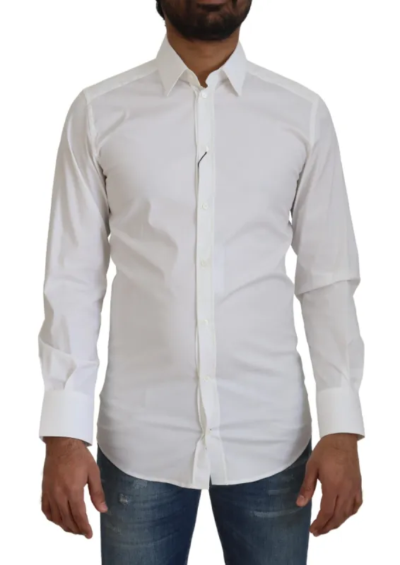 Dazzling White Slim Fit Dress Shirt sold by Louxly