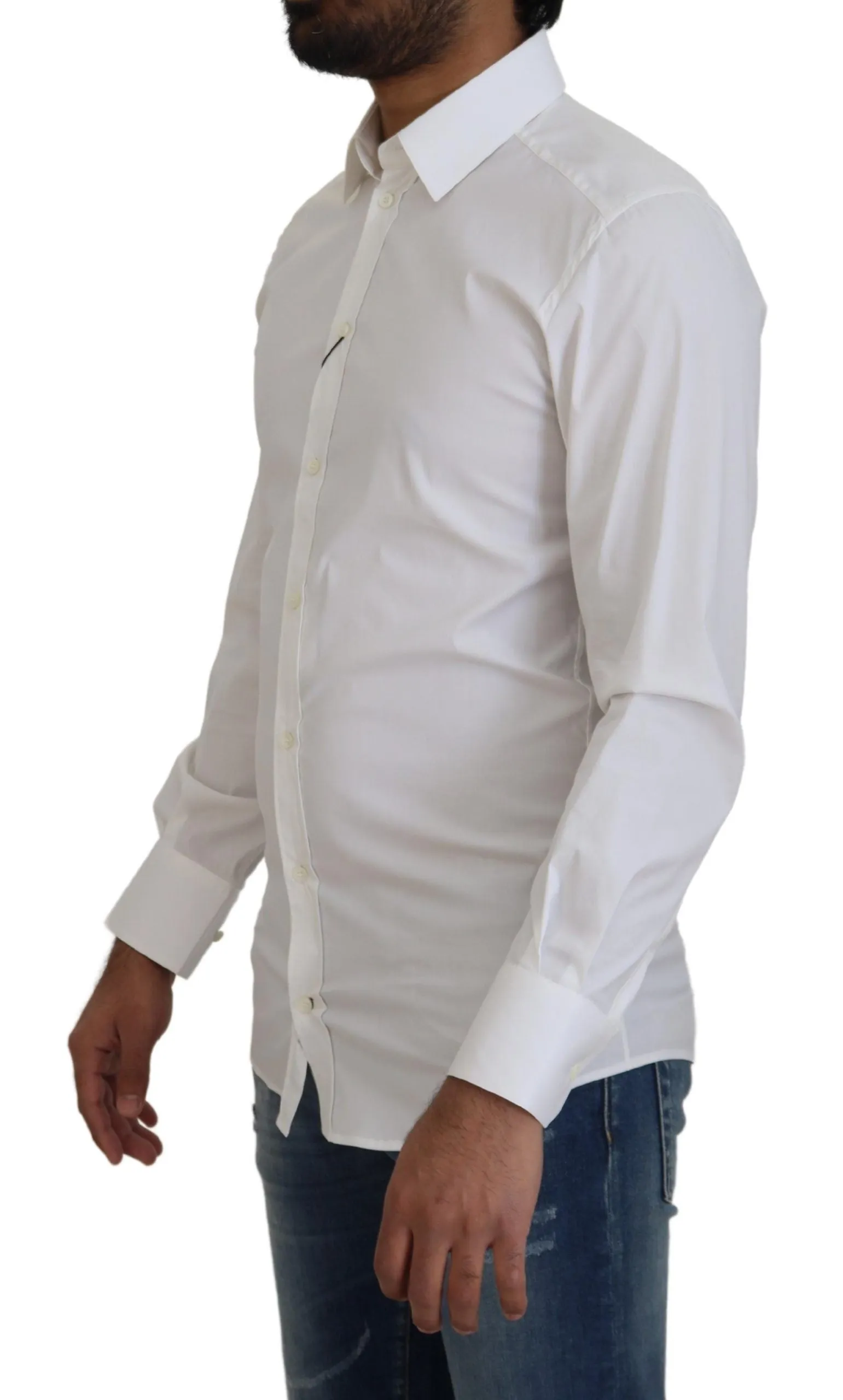 Dazzling White Slim Fit Dress Shirt sold by Louxly product image thumbnail 2