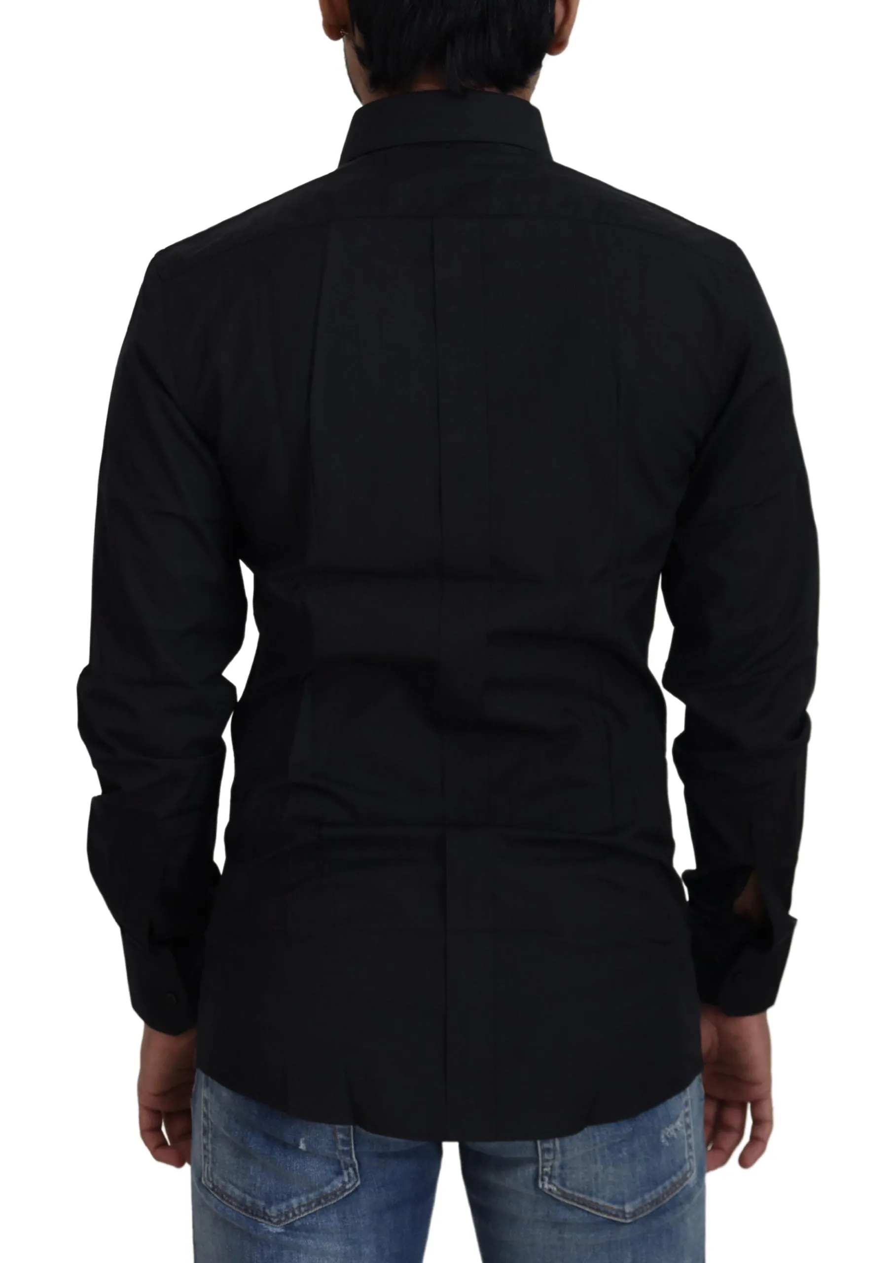 Chic Black Cotton Dress Shirt sold by Louxly product image thumbnail 3