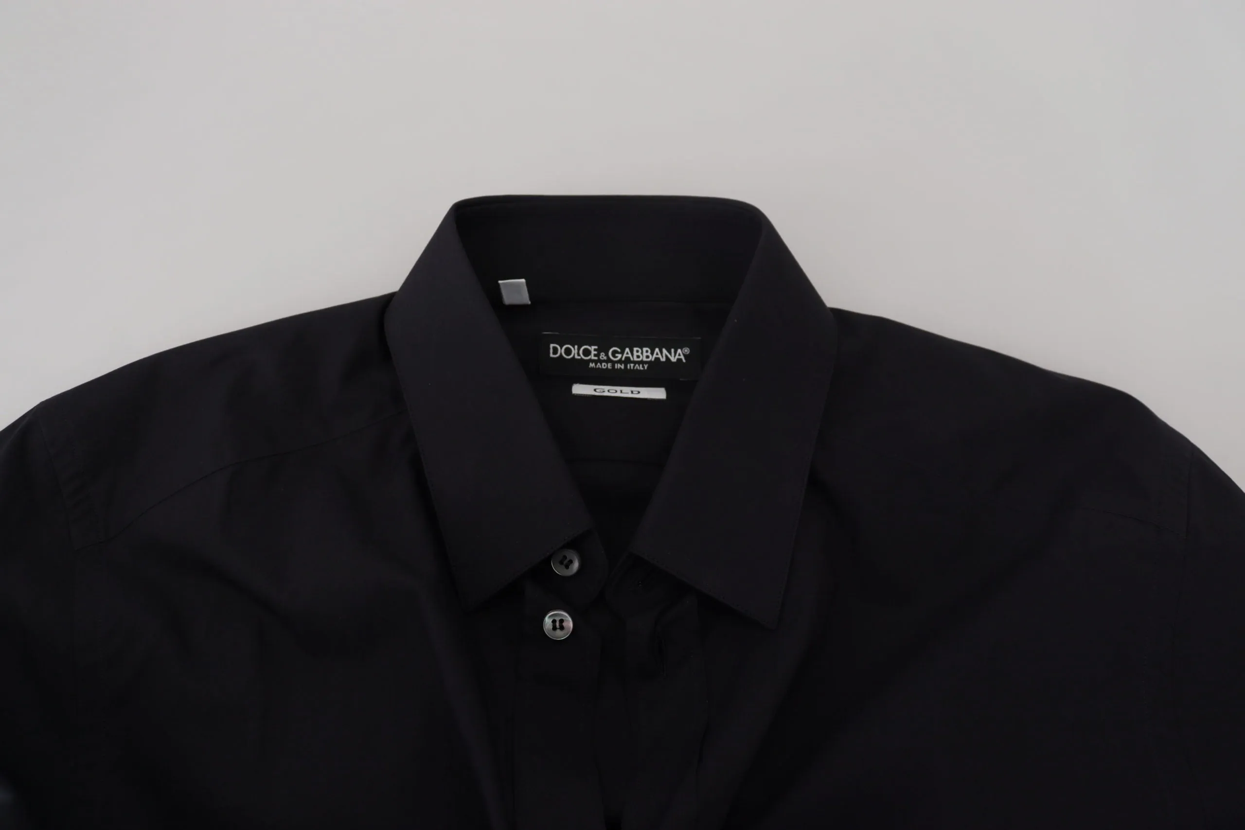 Elegant Slim Fit Black Cotton Dress Shirt sold by Louxly product image thumbnail 5