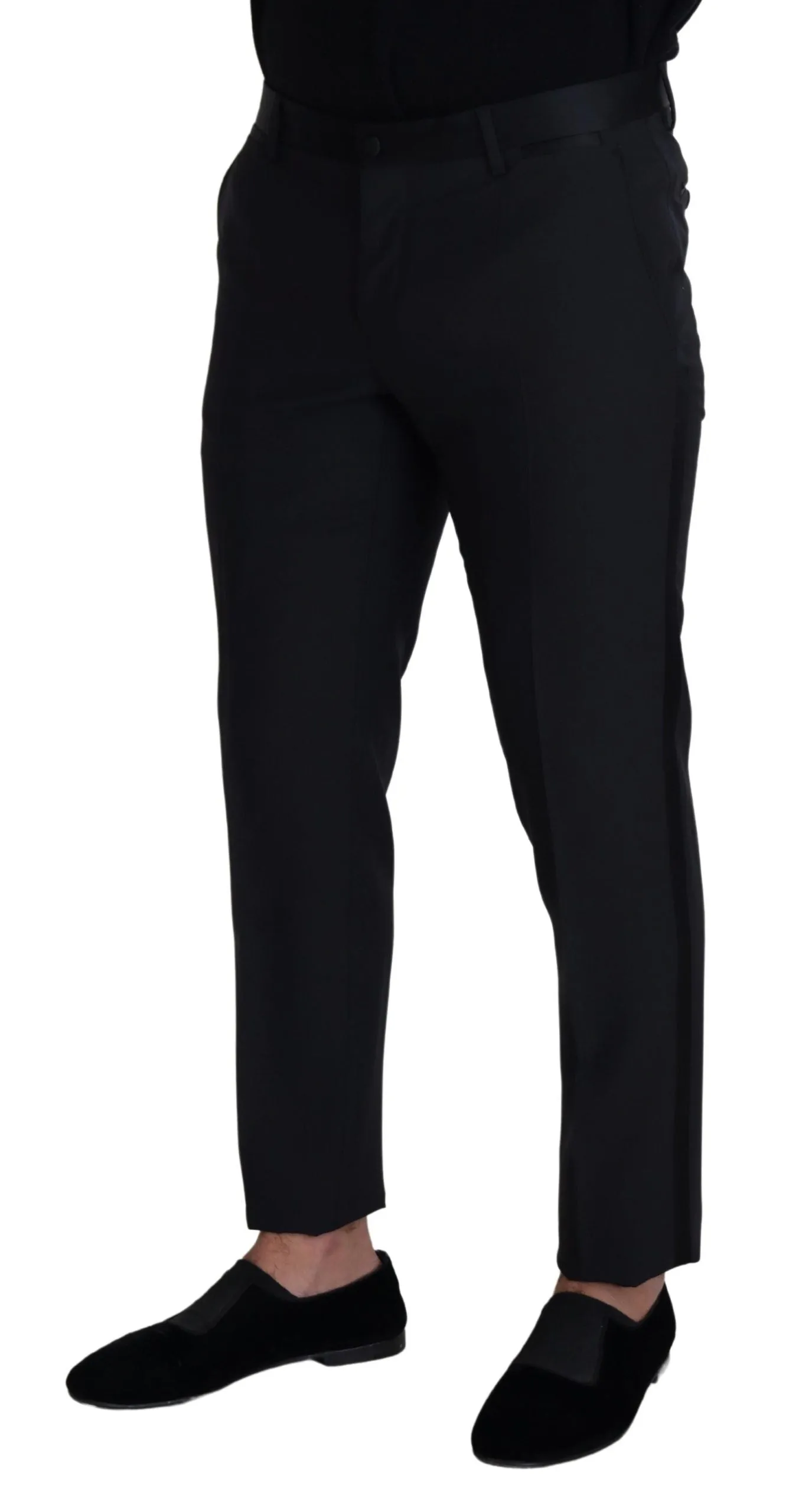 Elegant Black Wool Blend Trousers sold by Louxly product image thumbnail 2