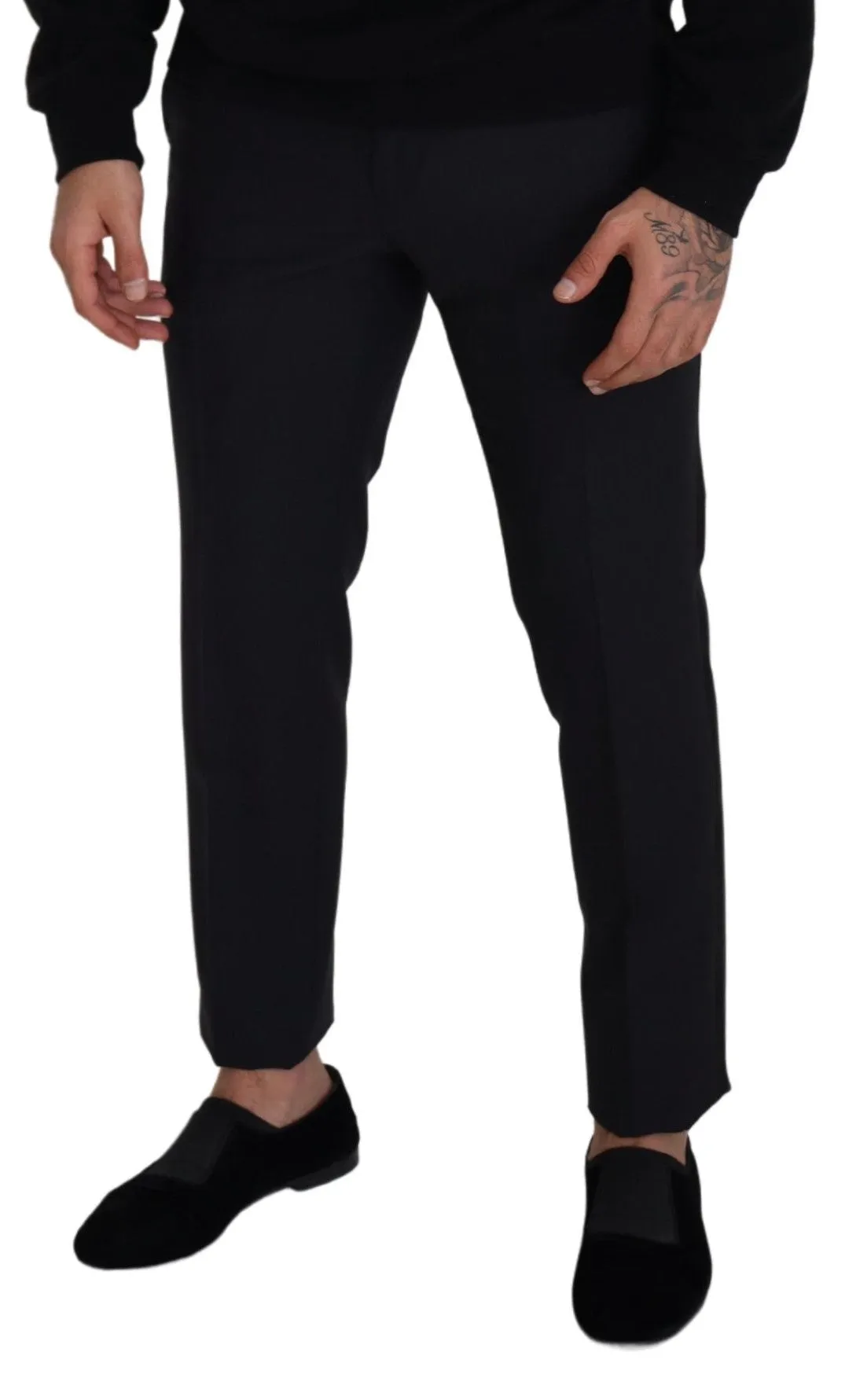 Elegant Black Wool Blend Trousers sold by Louxly product image thumbnail 4