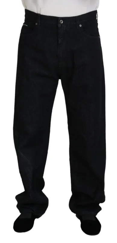 Elegant Black Washed Denim Pants Luxe Cotton sold by Louxly
