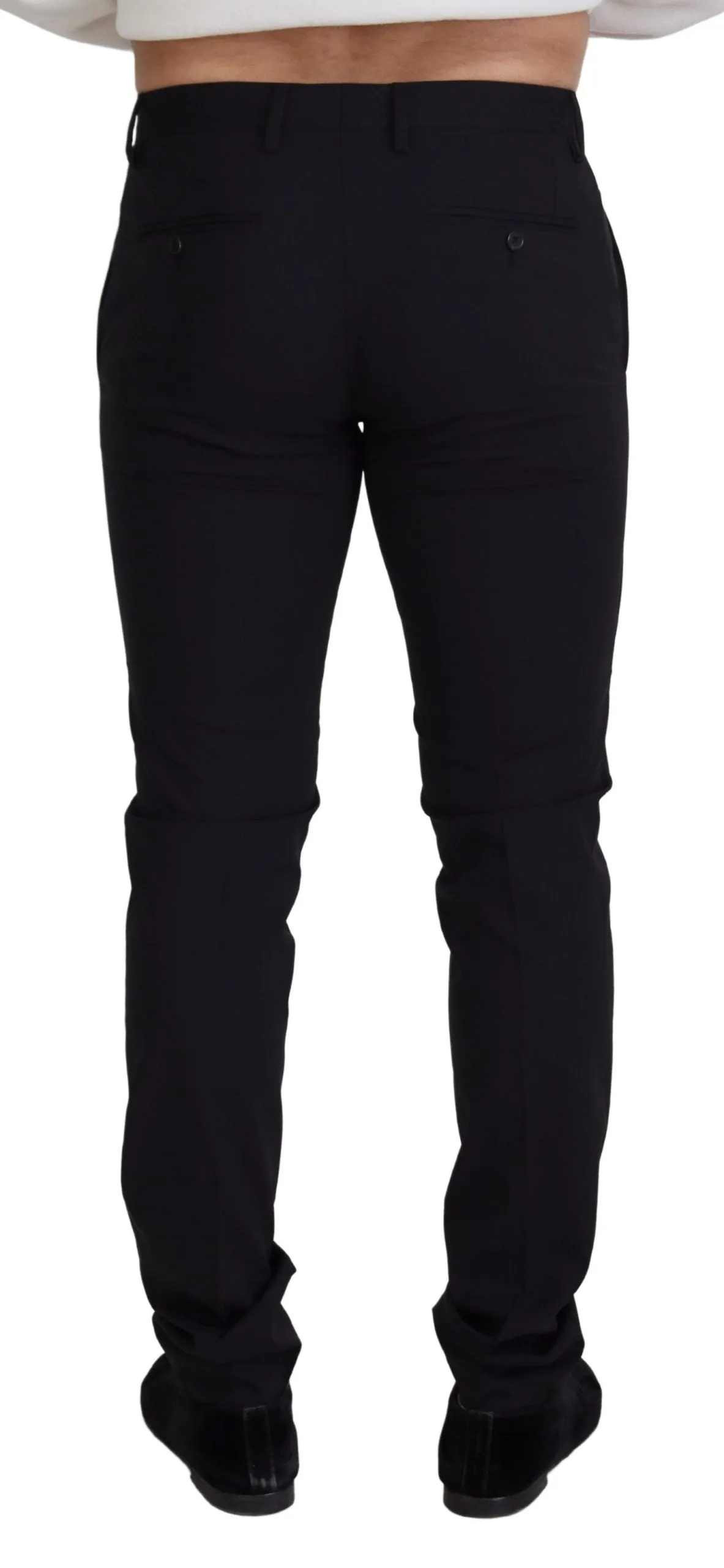 Elegant Black Wool Blend Trousers sold by Louxly product image thumbnail 3