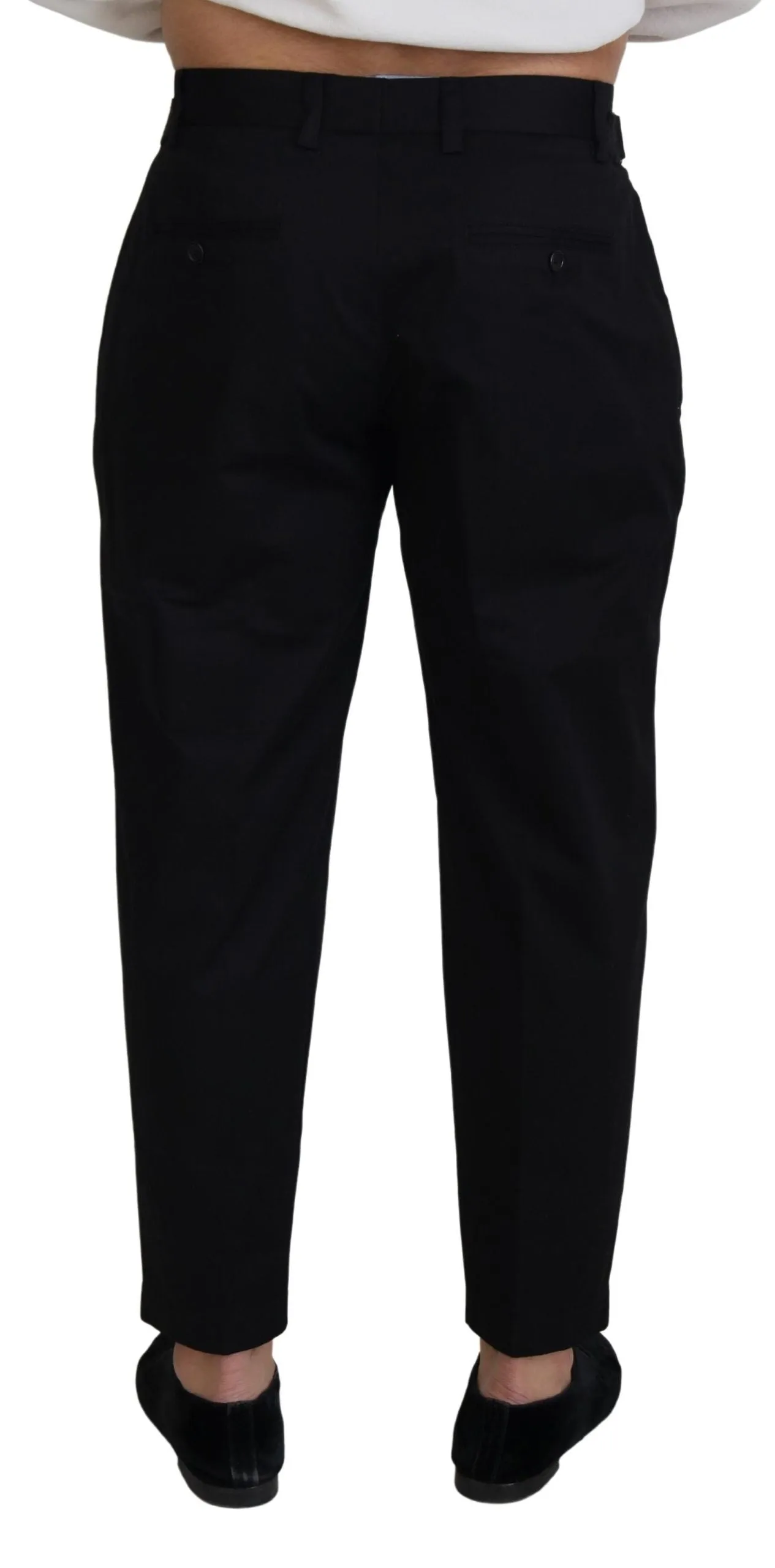 Sleek Black Italian Designer Pants with Side Buckle sold by Louxly product image thumbnail 3