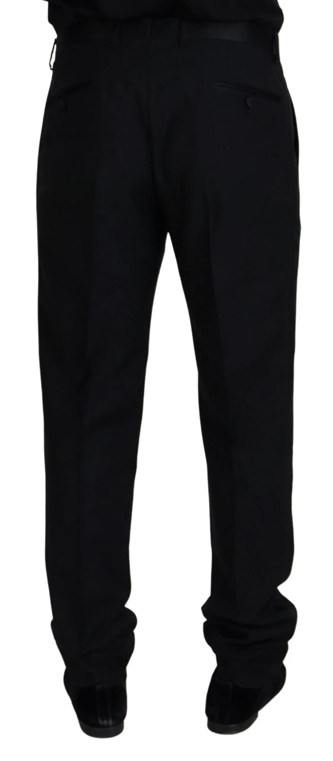 Elegant Black Virgin Wool Blend Trousers sold by Louxly product image thumbnail 3