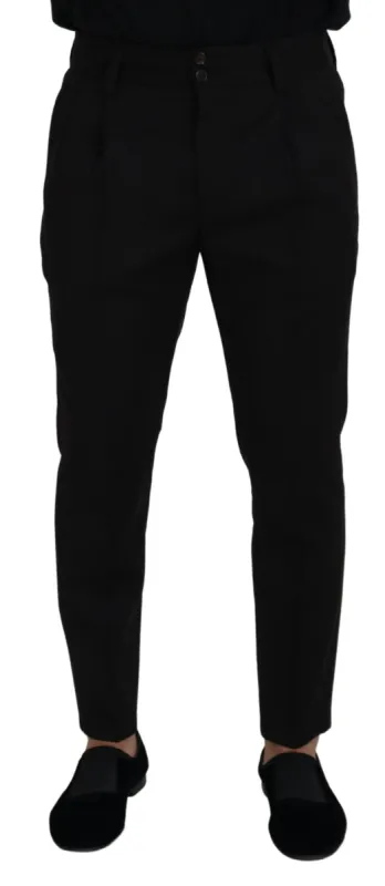 Elegant Black Virgin Wool Trousers sold by Louxly