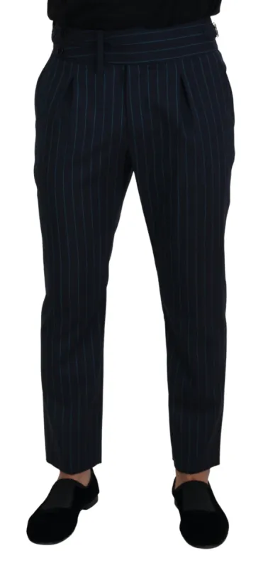 Elegant Stripe Virgin Wool Trousers sold by Louxly