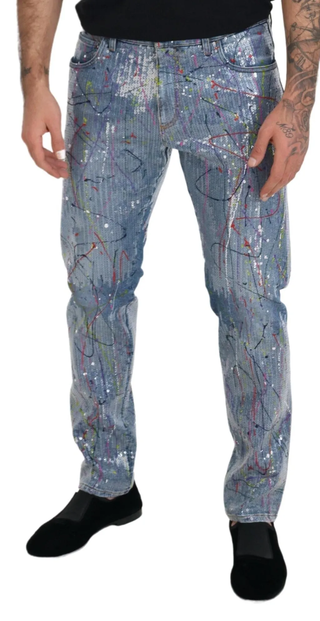 Exquisite Color Splash Denim Pants sold by Louxly product image thumbnail 4