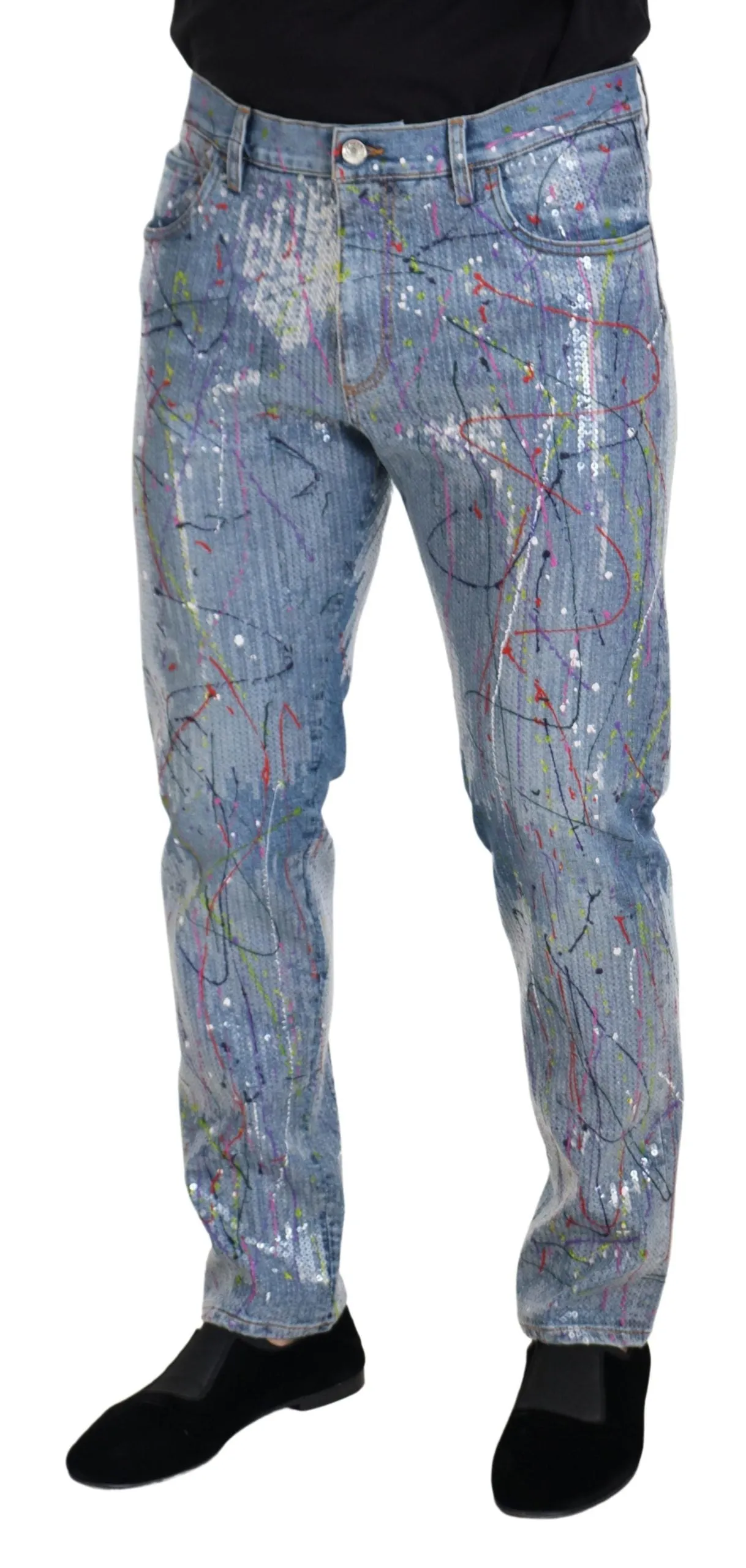 Exquisite Color Splash Denim Pants sold by Louxly product image thumbnail 2