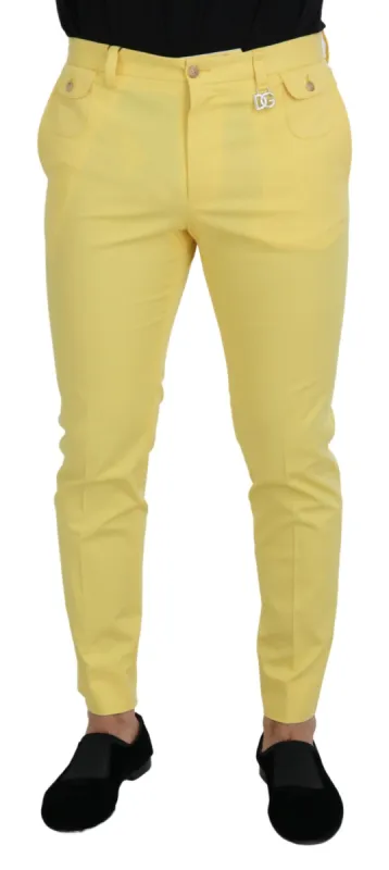 Sun-Kissed Yellow Cotton Trousers sold by Louxly