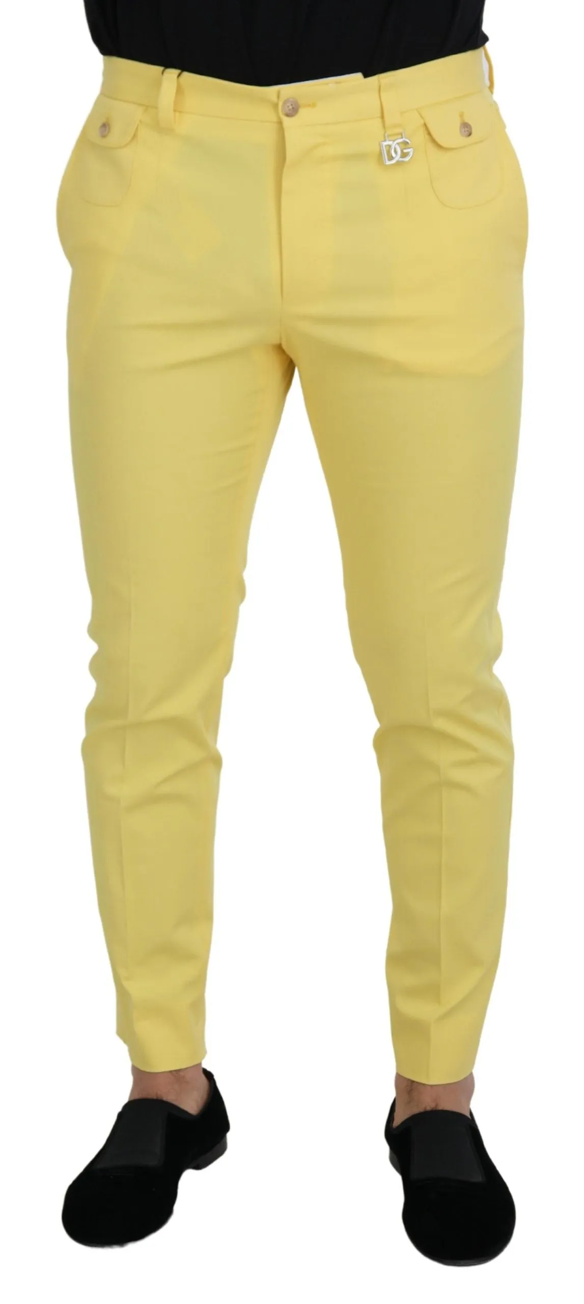 Sun-Kissed Yellow Cotton Trousers sold by Louxly