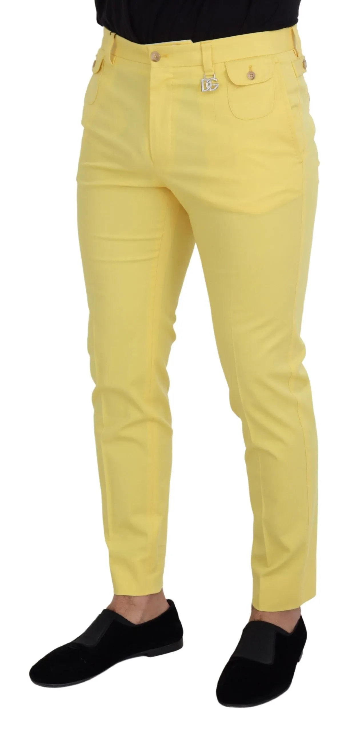 Sun-Kissed Yellow Cotton Trousers sold by Louxly product image thumbnail 2