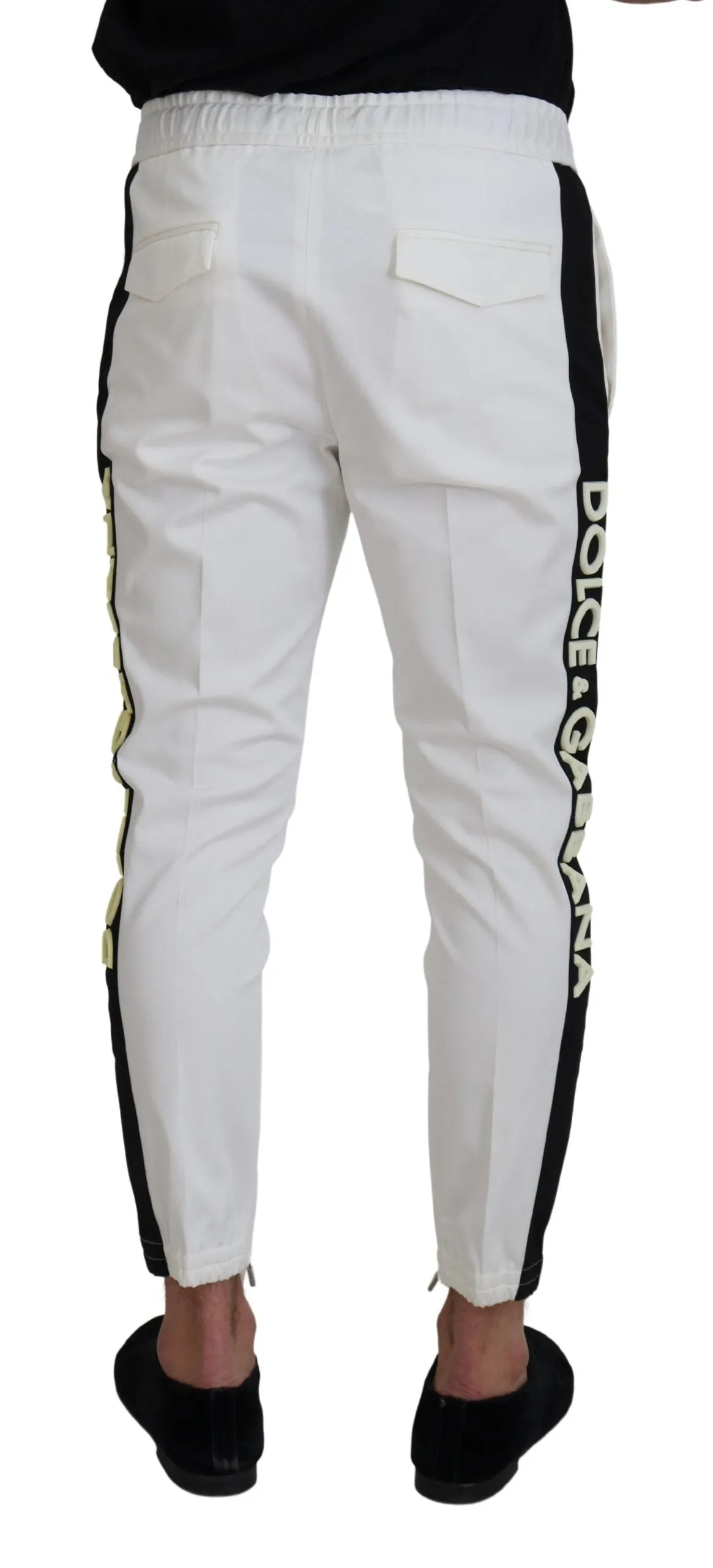 Elegant White Cotton Jogger Pants sold by Louxly product image thumbnail 3