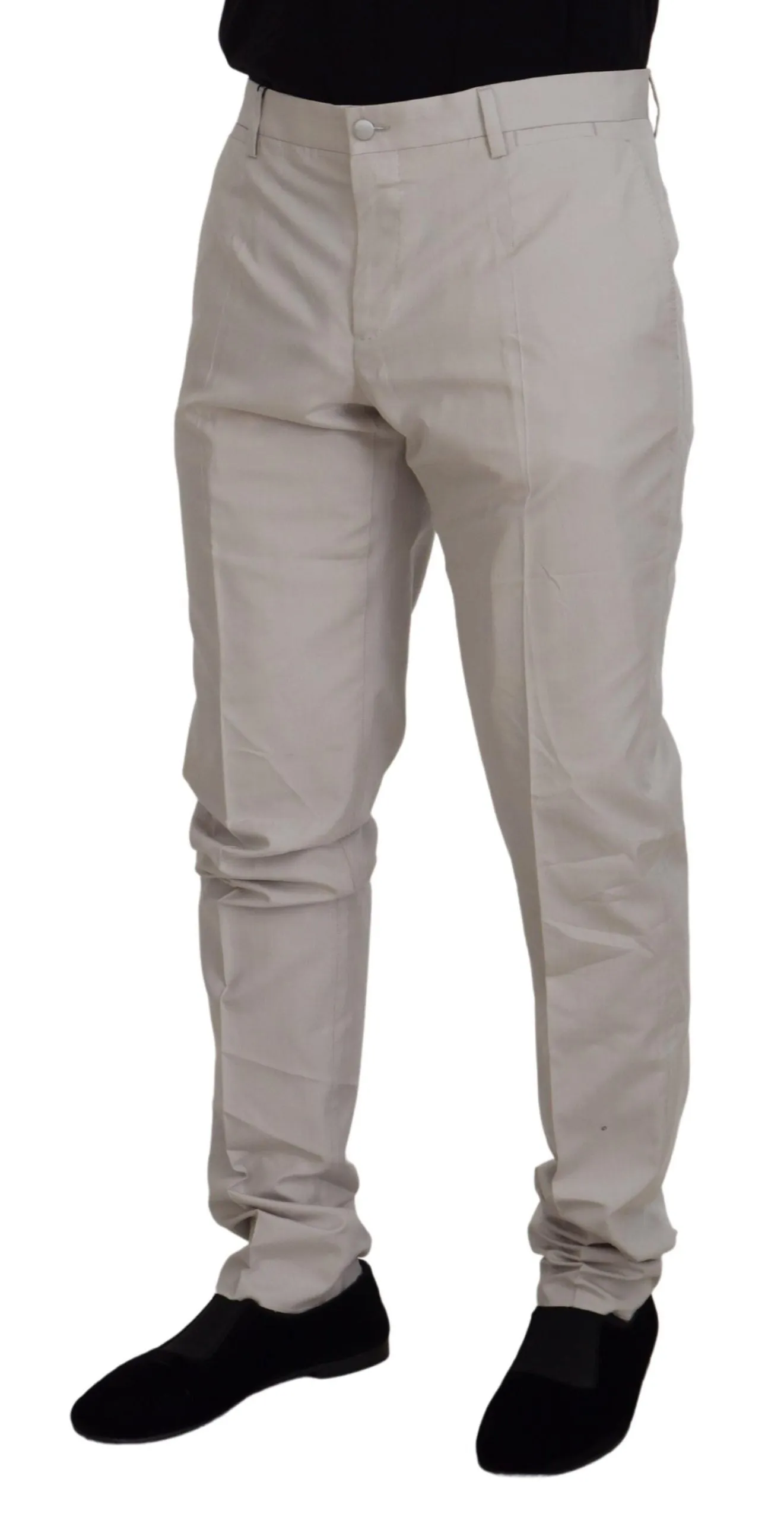 Elegant Off White Silk Blend Trousers sold by Louxly product image thumbnail 2
