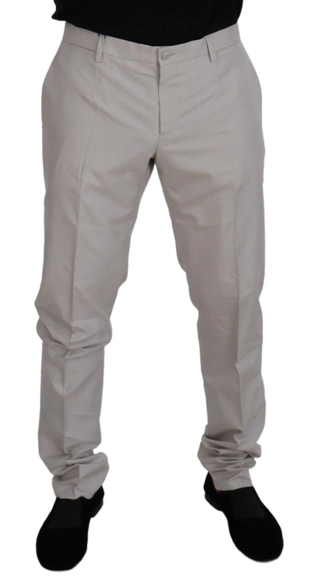 Elegant Off White Silk Blend Trousers sold by Louxly product image thumbnail 4