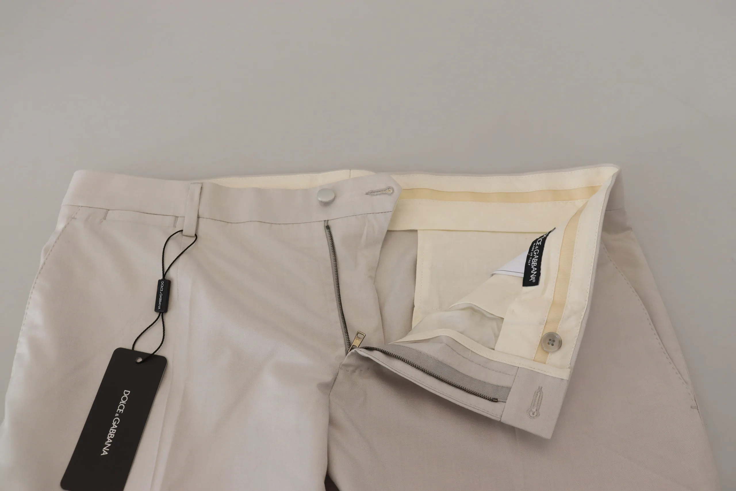 Elegant Off White Silk Blend Trousers sold by Louxly product image thumbnail 5