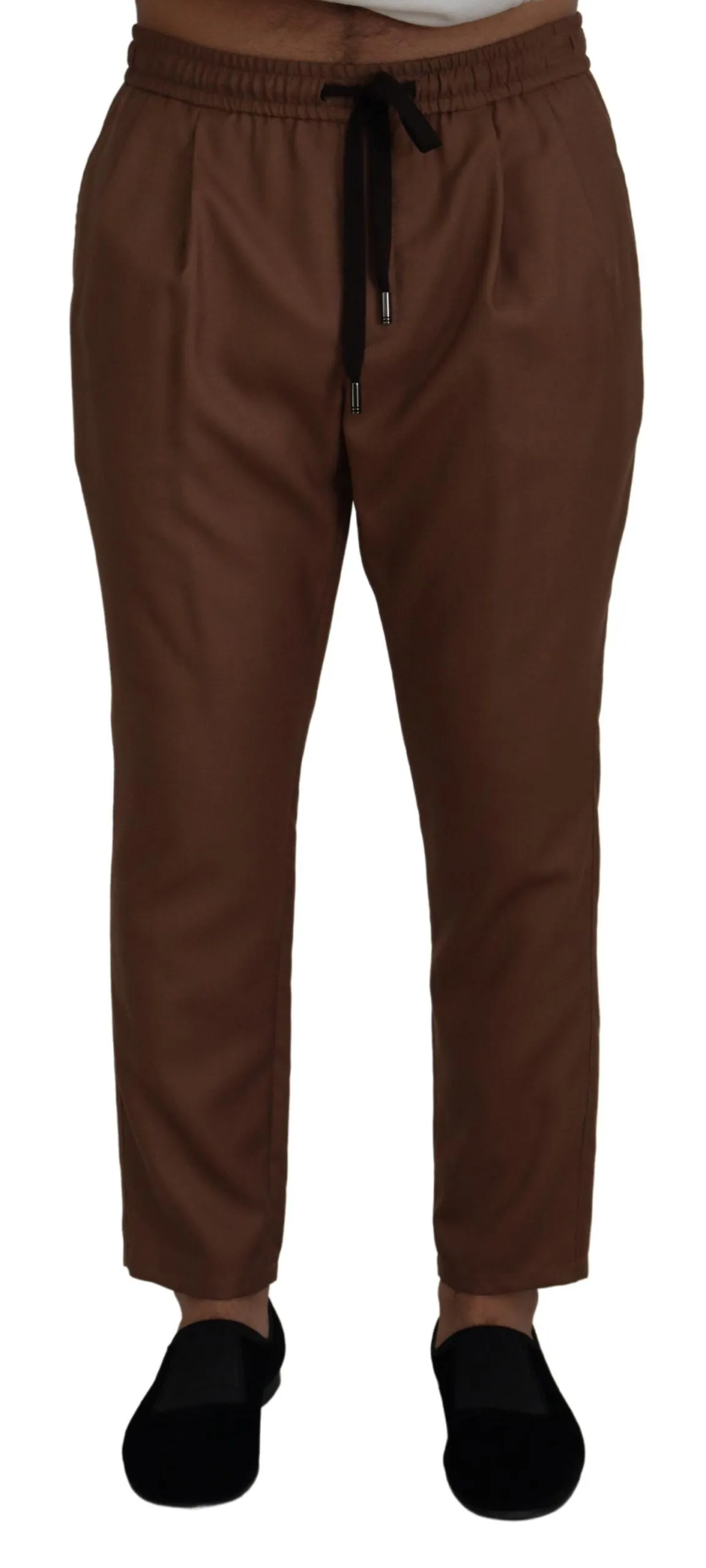 Chic Brown Cashmere-Silk Jogger Pants sold by Louxly