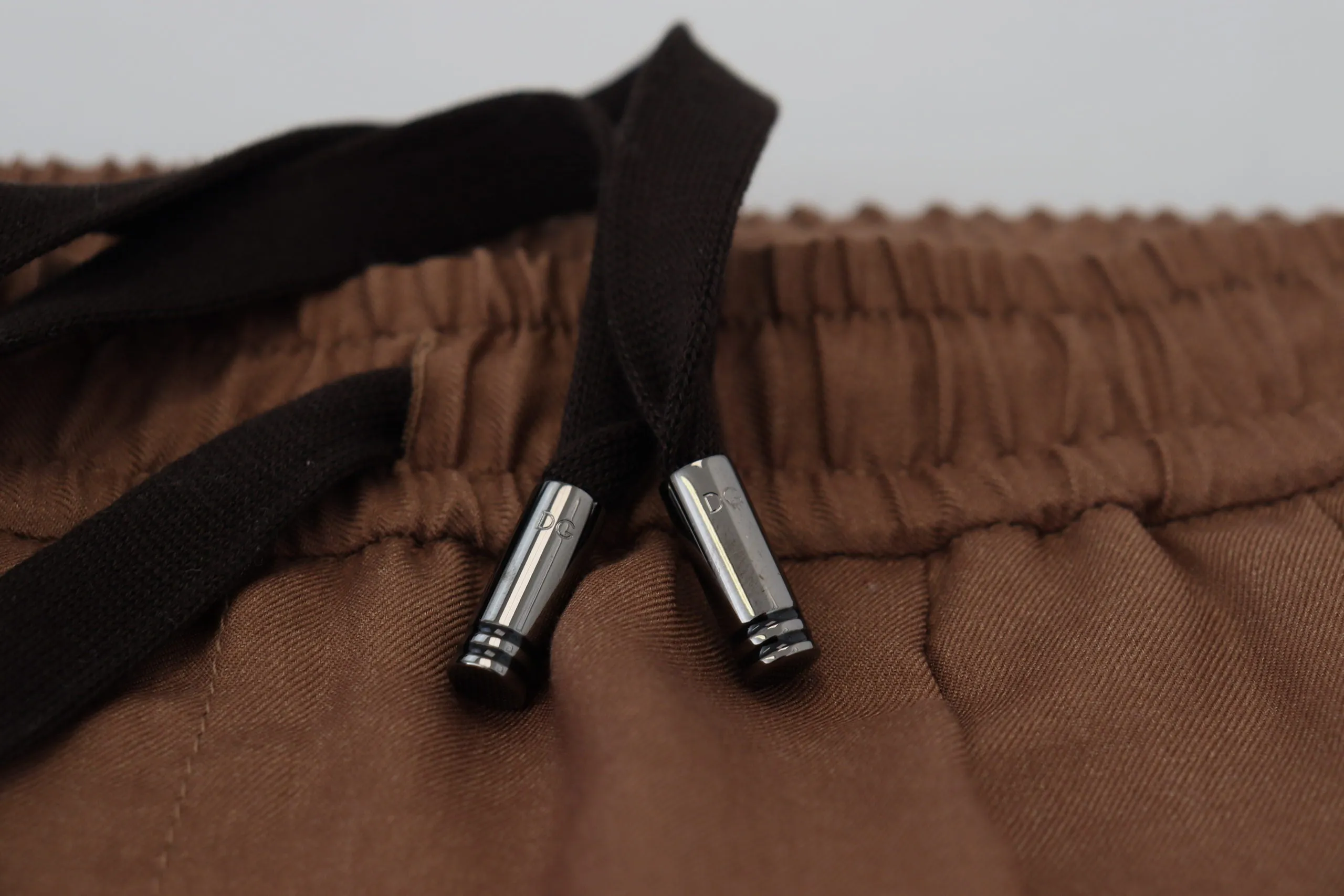 Chic Brown Cashmere-Silk Jogger Pants sold by Louxly product image thumbnail 5