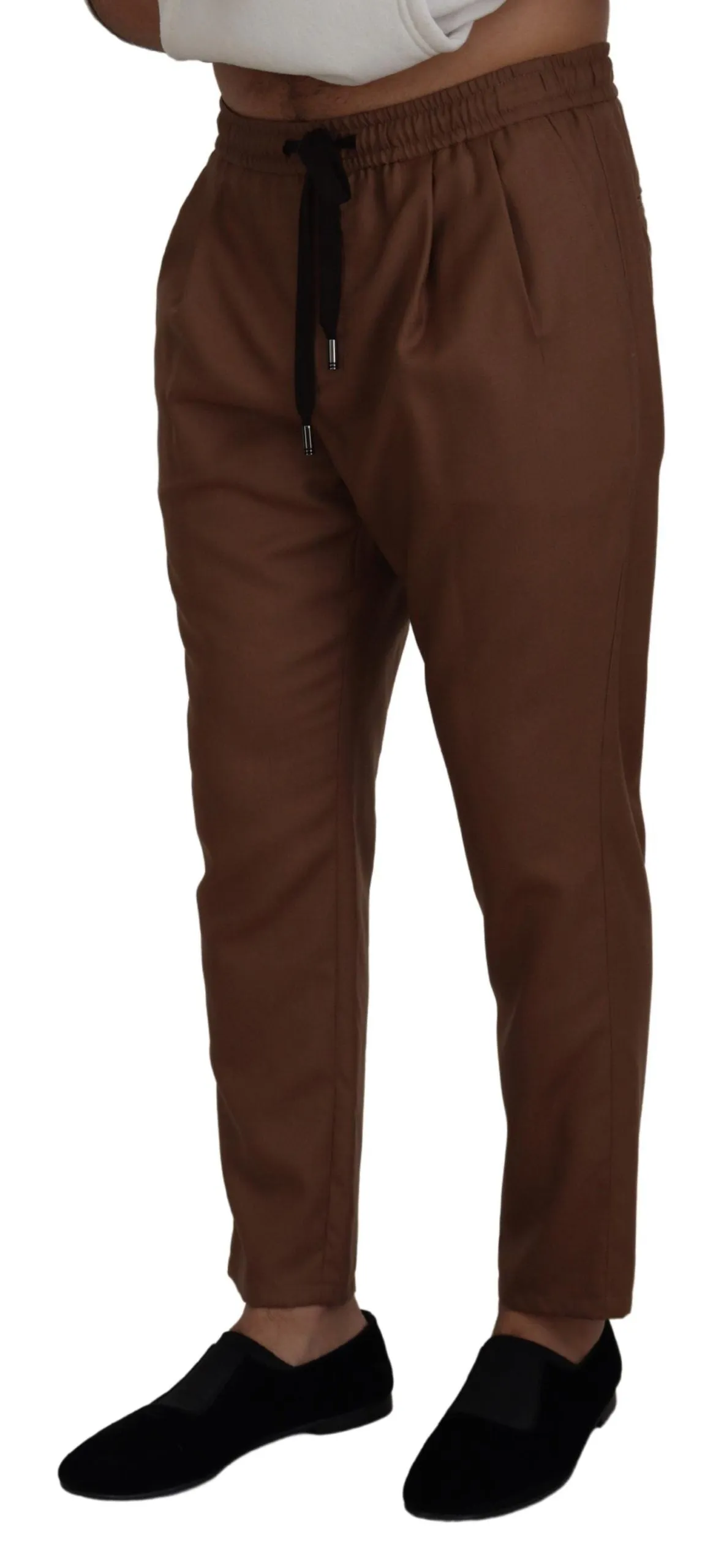 Chic Brown Cashmere-Silk Jogger Pants sold by Louxly product image thumbnail 2