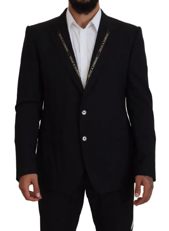 Sicilian Style Black Single Breasted Blazer sold by Louxly