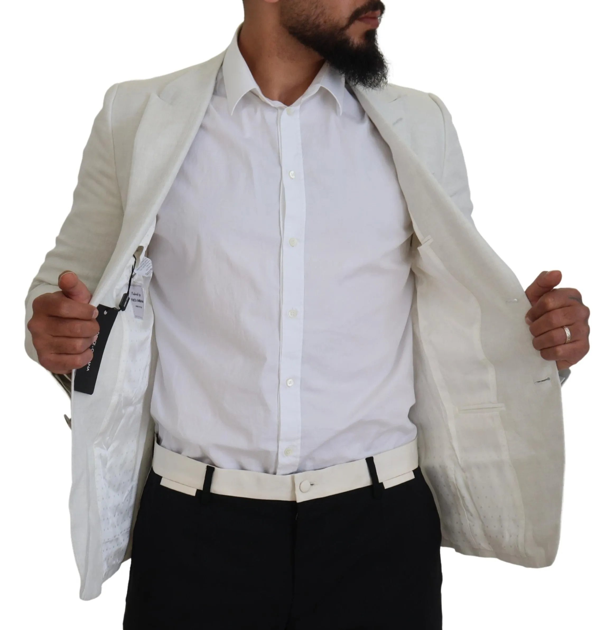 Elegant White Sicilia Single Breasted Blazer sold by Louxly product image thumbnail 5