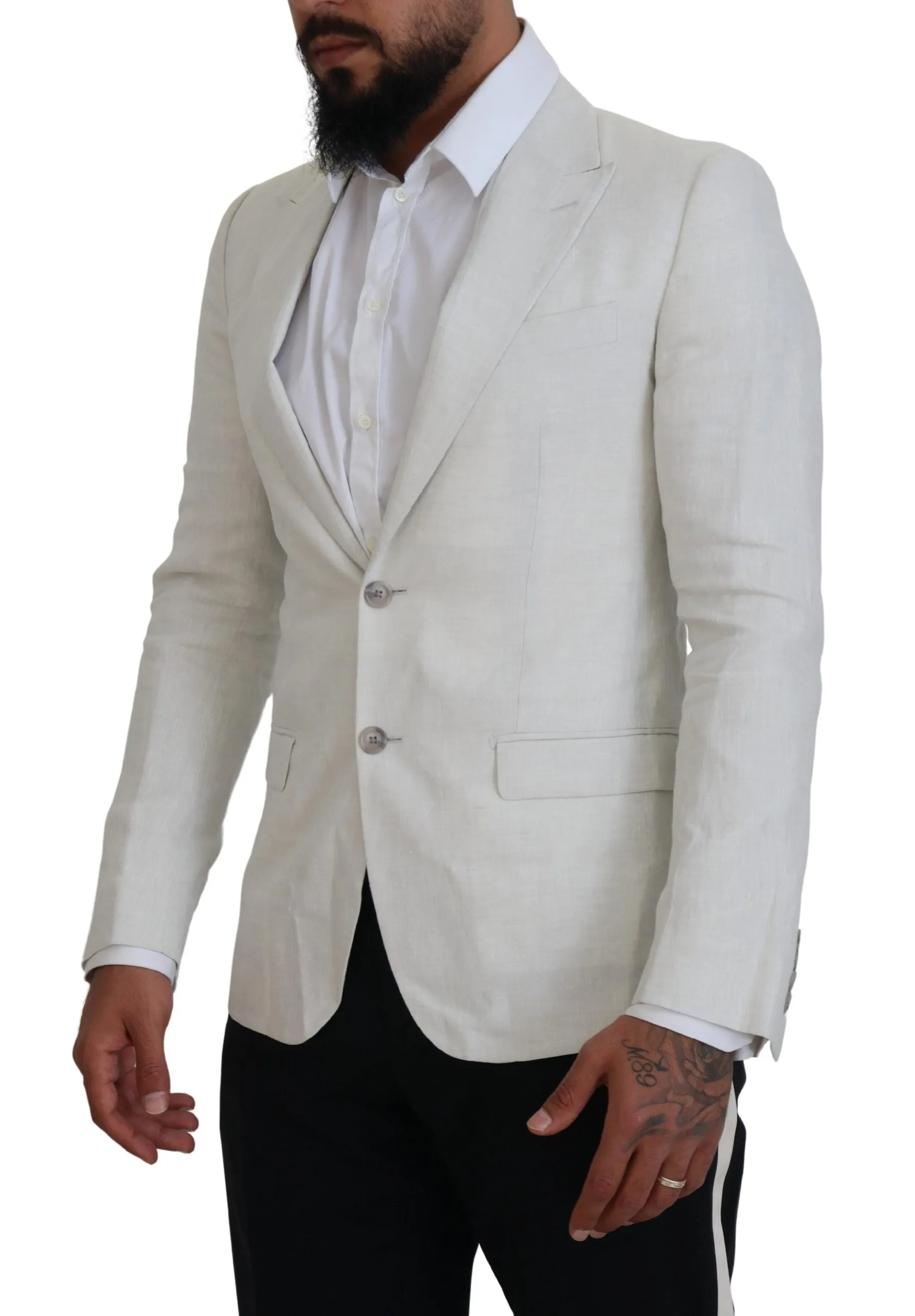 Elegant White Sicilia Single Breasted Blazer sold by Louxly product image thumbnail 2