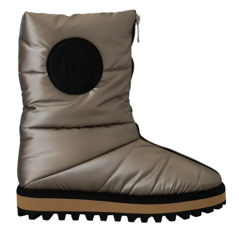 Silver Platino Mid Calf Designer Boots sold by Louxly