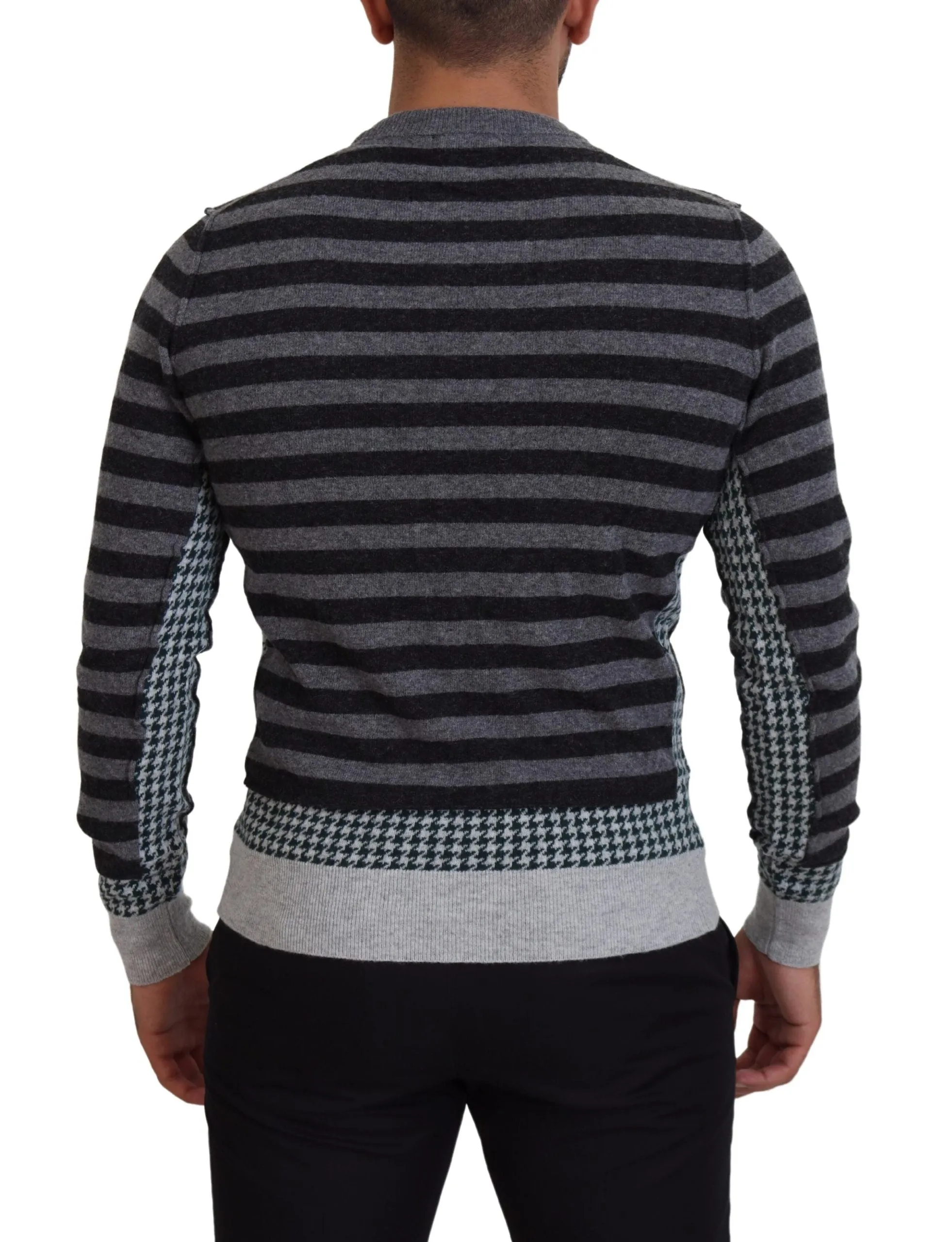 Elegant Striped Wool Crewneck Sweater sold by Louxly product image thumbnail 3