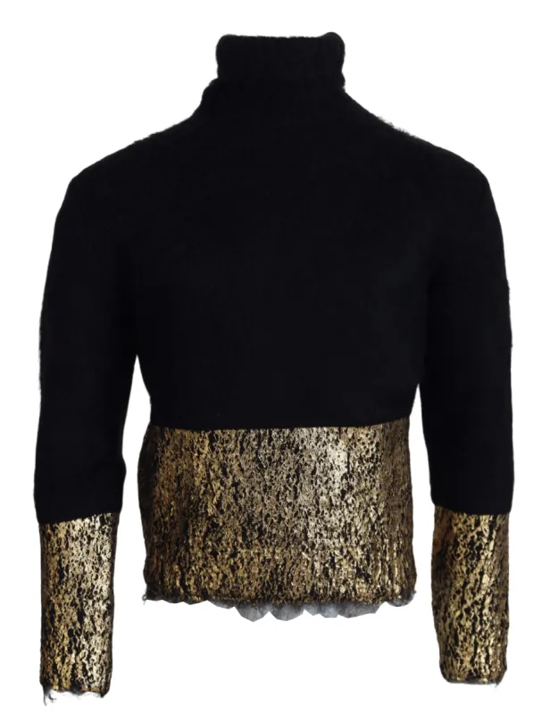 Stunning Black and Gold Crewneck Sweater sold by Louxly