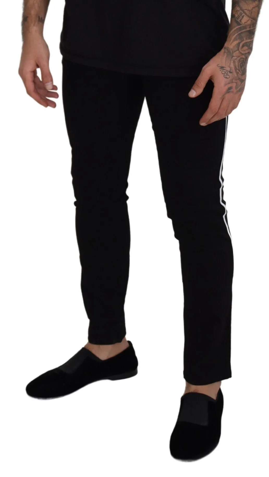 Elegant Black Slim Fit Denim Pants sold by Louxly product image thumbnail 4