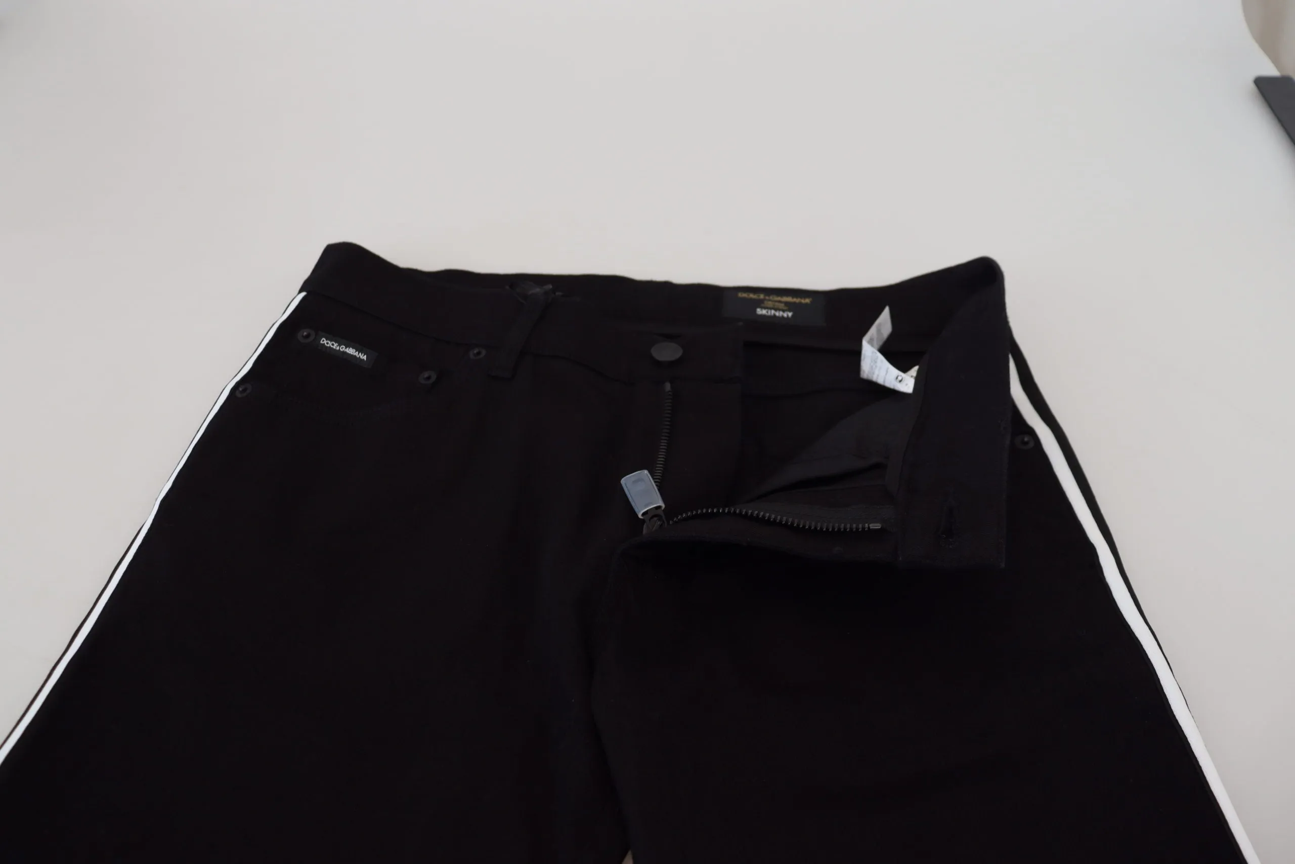 Elegant Black Slim Fit Denim Pants sold by Louxly product image thumbnail 5