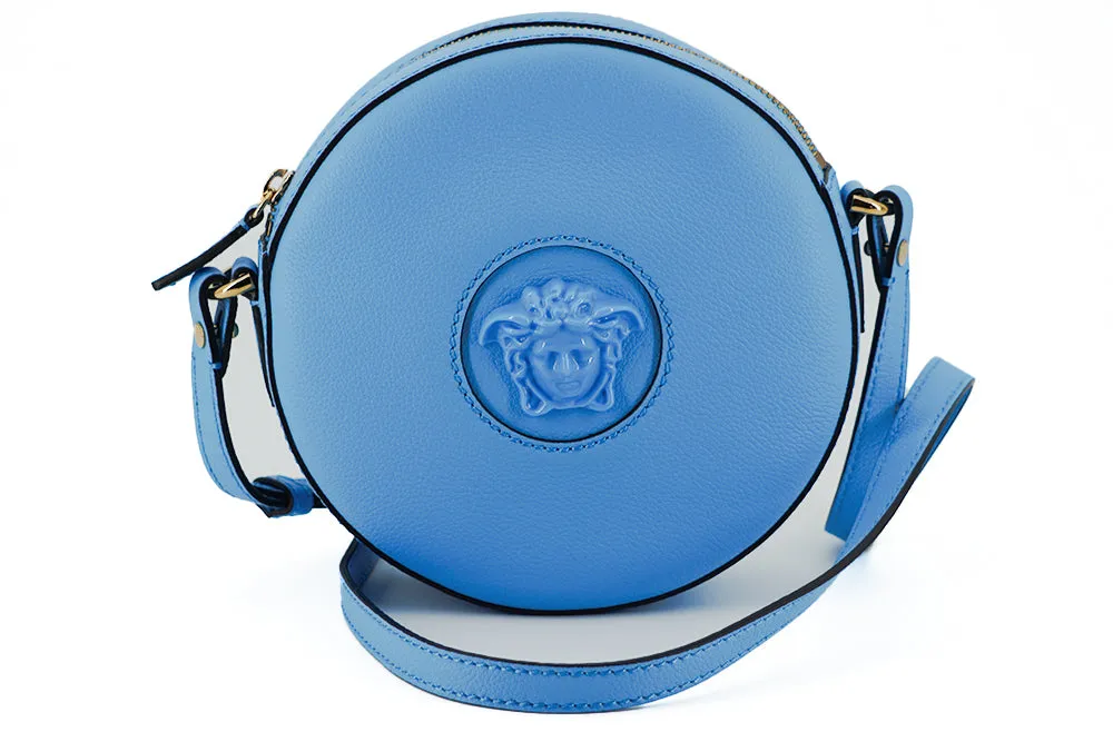 Chic Blue Leather Round Shoulder Bag sold by Louxly