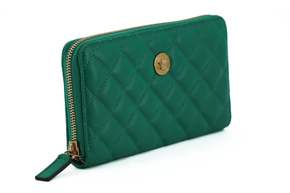 Elegant Quilted Leather Zip Wallet sold by Louxly product image thumbnail 3