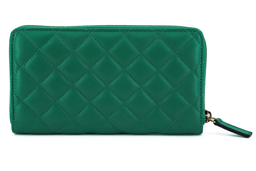 Elegant Quilted Leather Zip Wallet sold by Louxly product image thumbnail 2