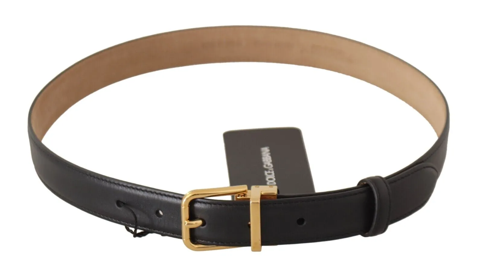 Elegant Black Leather Belt with Engraved Metal Buckle sold by Louxly product image thumbnail 3