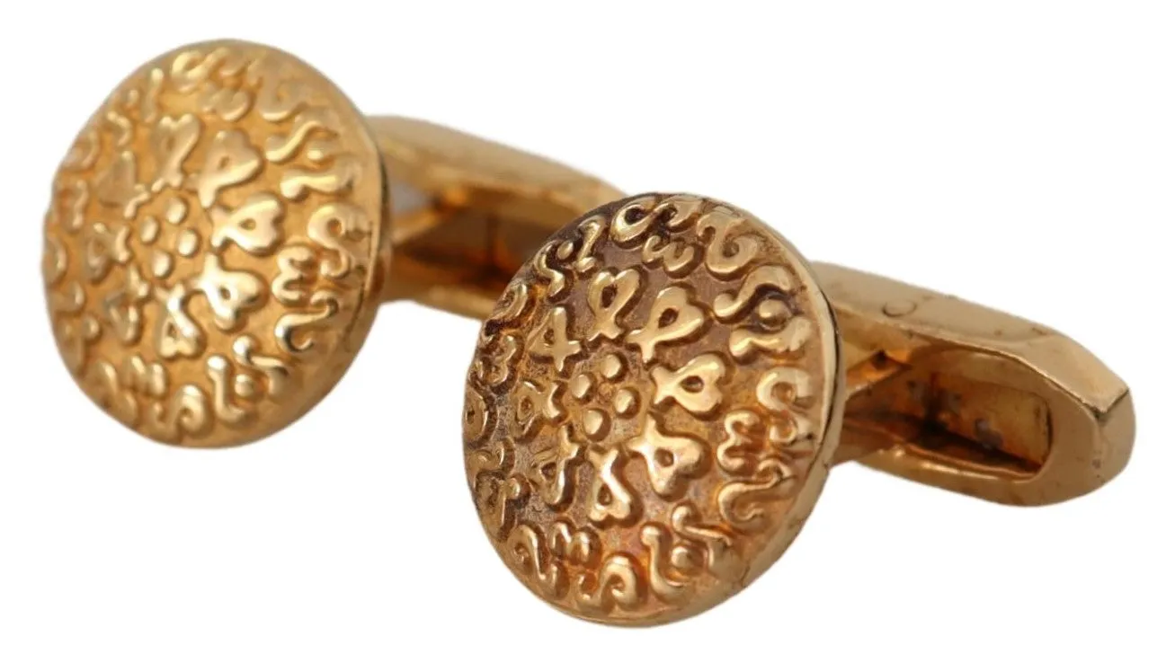 Elegant Gold Plated Brass Men's Cufflinks sold by Louxly product image thumbnail 2