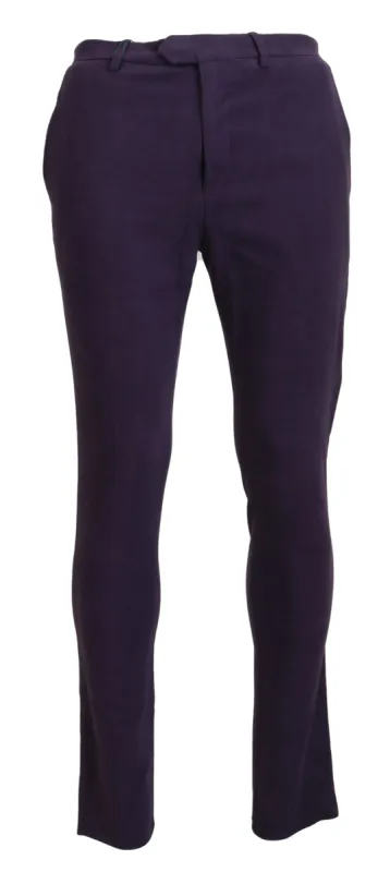 Elegant Purple Cotton Trousers sold by Louxly