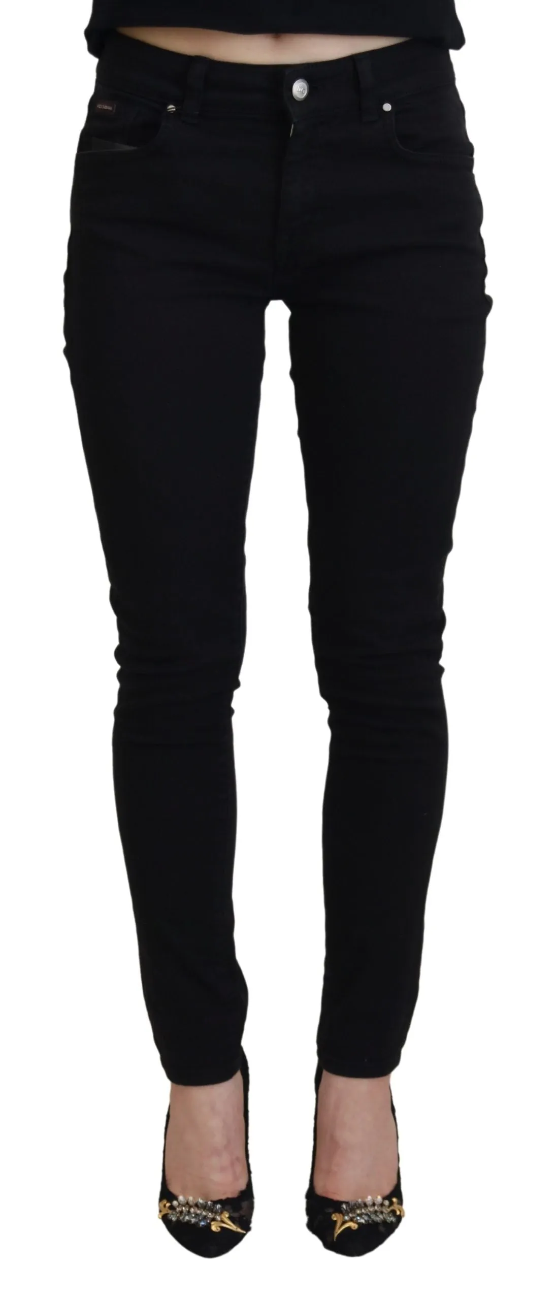Chic Black Denim Pants – Timeless Elegance sold by Louxly