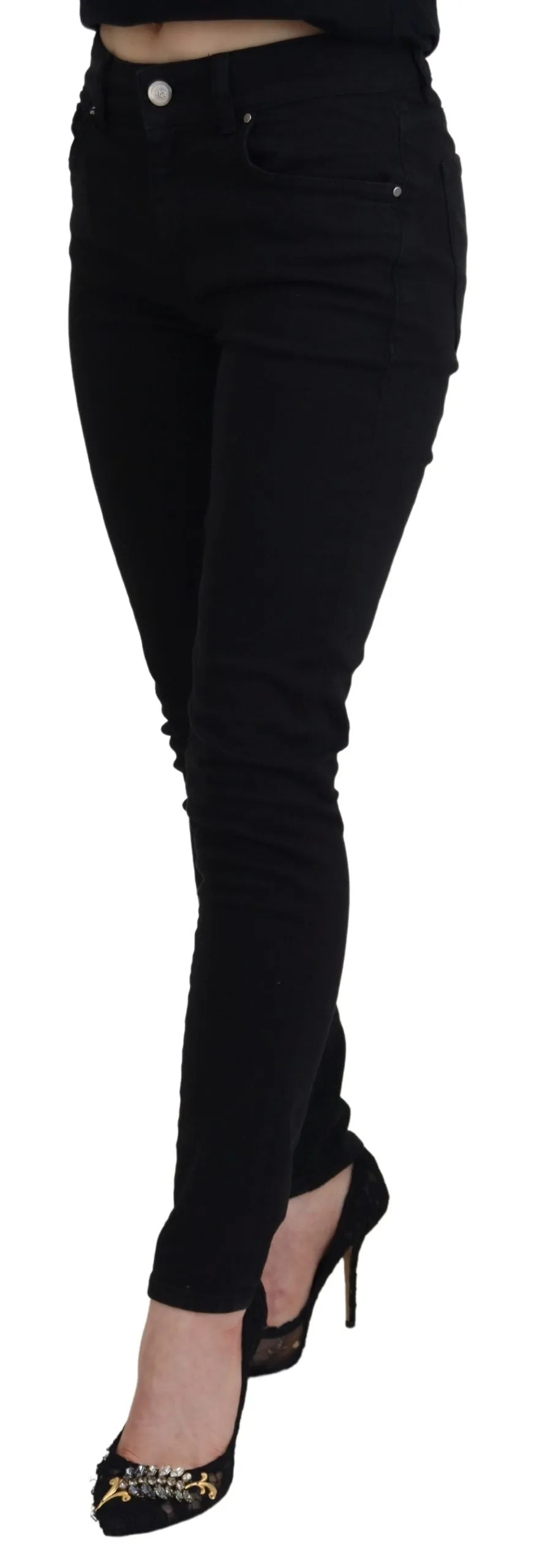 Chic Black Denim Pants – Timeless Elegance sold by Louxly product image thumbnail 2