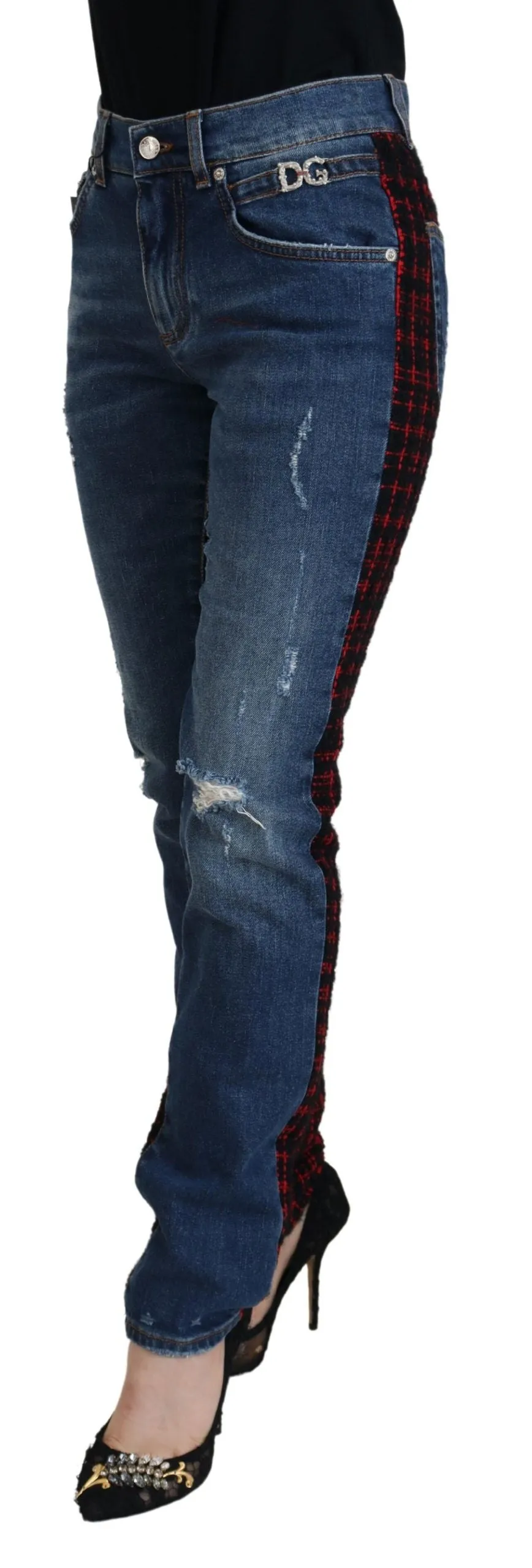 Elevated Elegance Checkered Back Denim Pants sold by Louxly product image thumbnail 2
