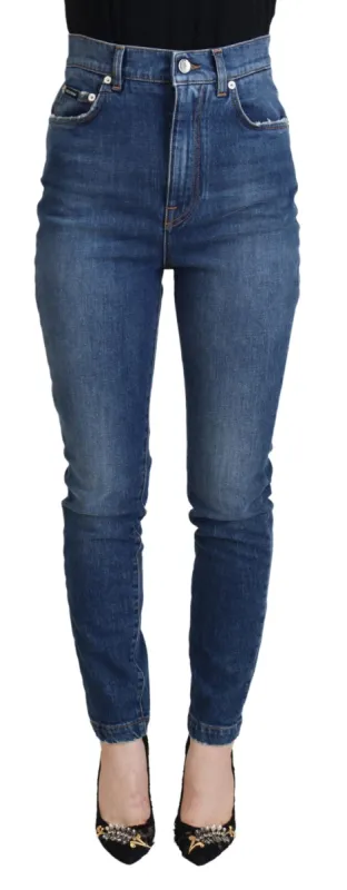 Elegant Blue Denim Pants - Tailored Fit sold by Louxly