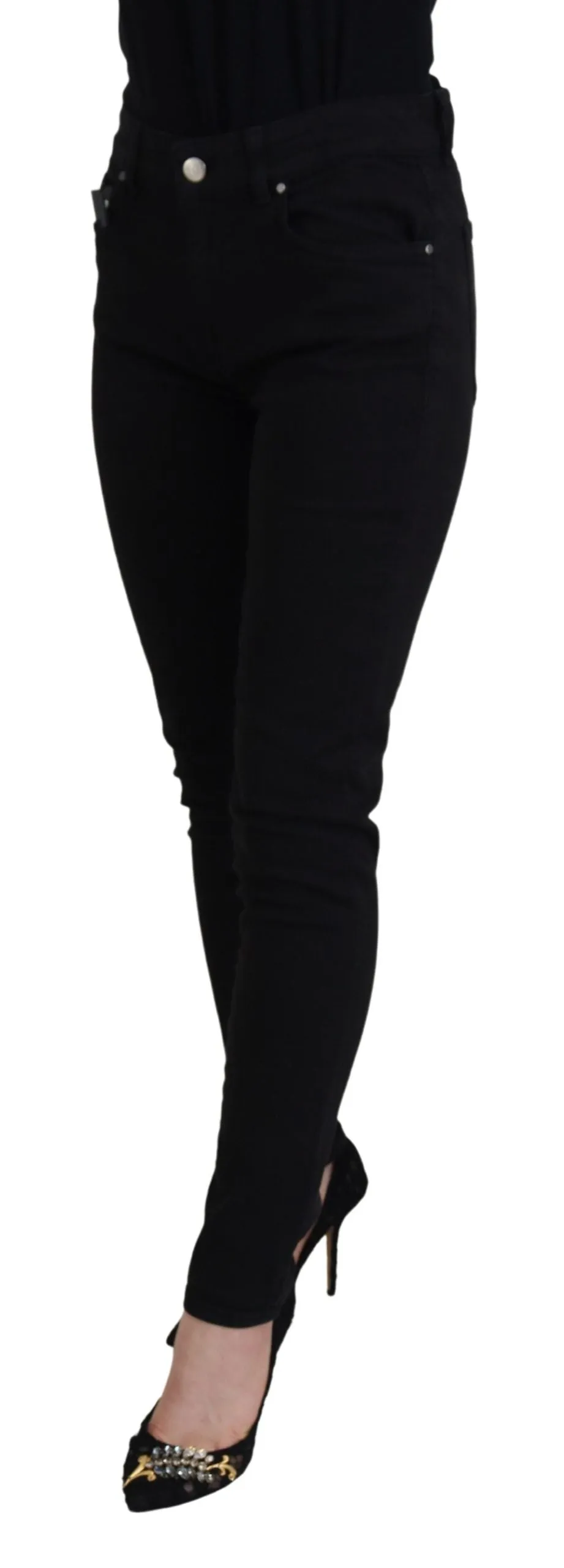 Elegant Black Denim Pants sold by Louxly product image thumbnail 2