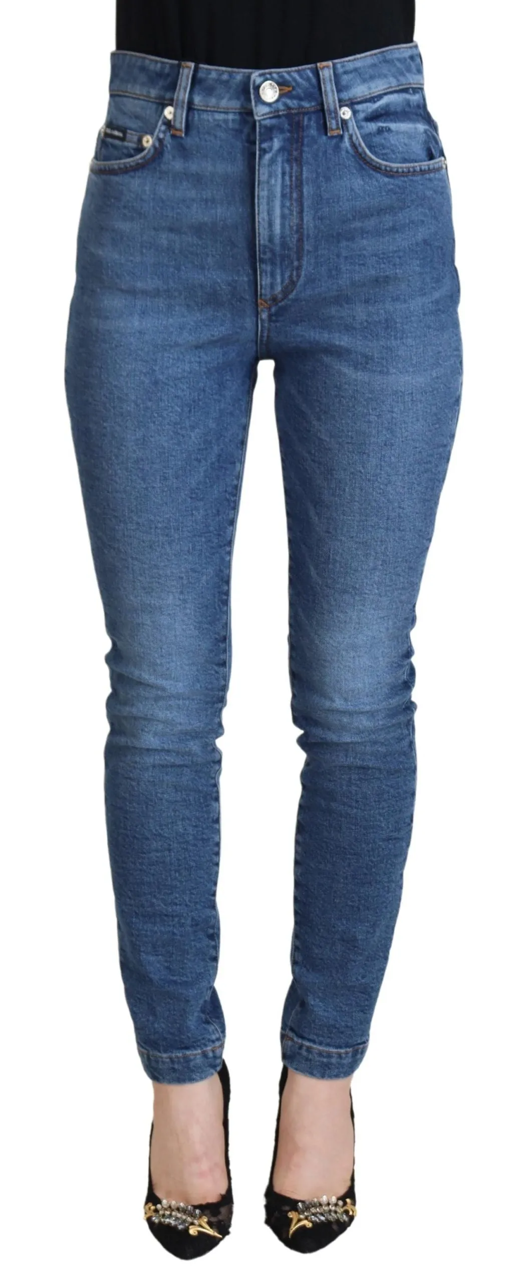 Chic Blue Denim Pants – Elegance Meets Comfort sold by Louxly