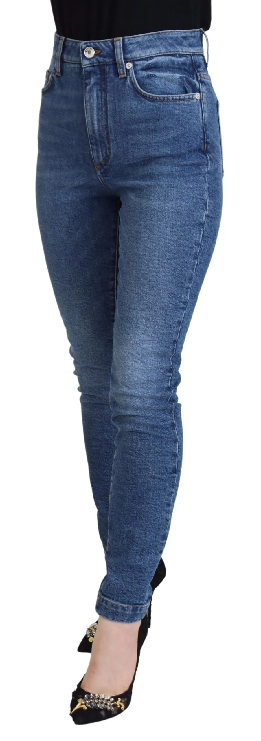 Chic Blue Denim Pants – Elegance Meets Comfort sold by Louxly product image thumbnail 2