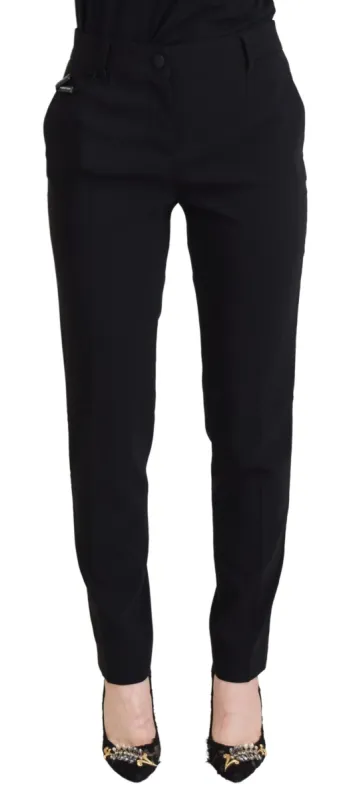 Elegant Black Wool-Silk Pants sold by Louxly