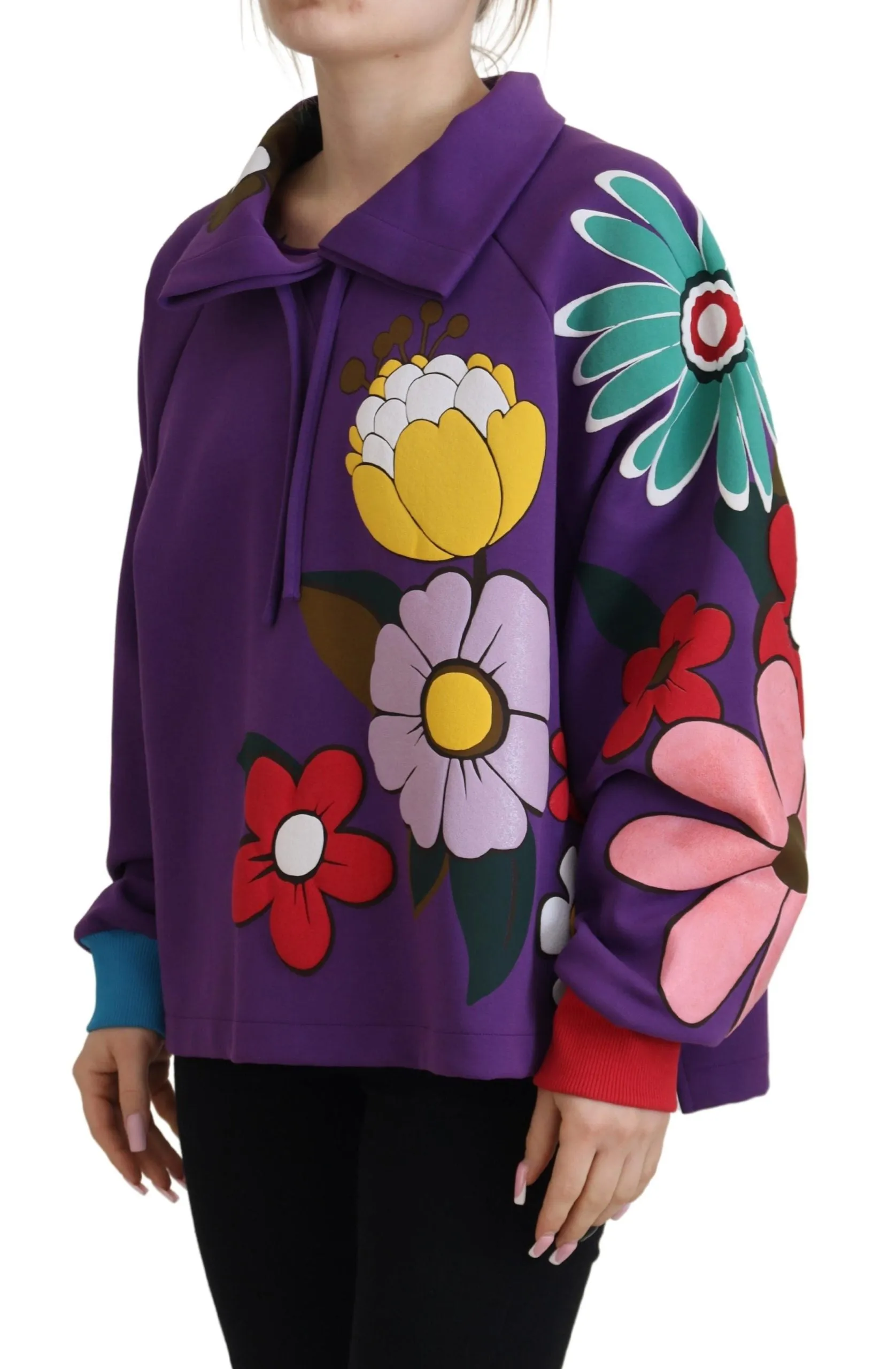 Elegant Purple Floral Pullover Sweater sold by Louxly product image thumbnail 2