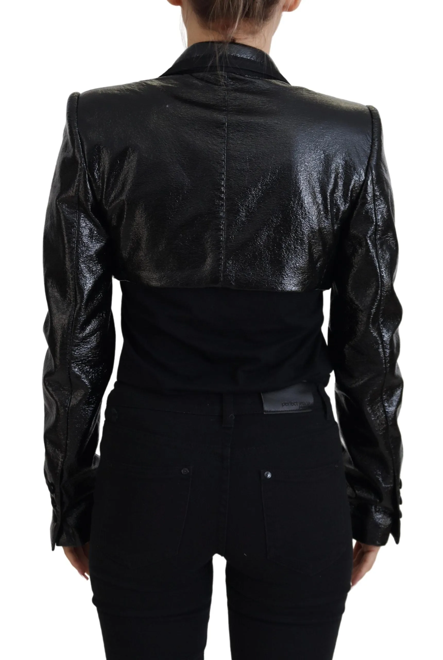 Elegant Cropped Black Designer Jacket sold by Louxly product image thumbnail 3