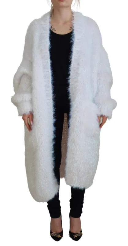 Elegant White Long Sleeve Cardigan Jacket sold by Louxly